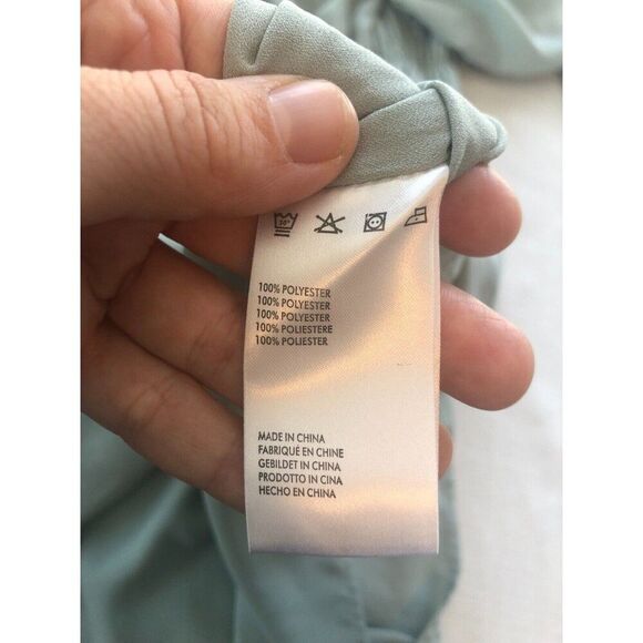 Lani The Label Women’s Size S Tunic Pale Green Puff Sleeve Peasant Boho - Picture 7 of 9